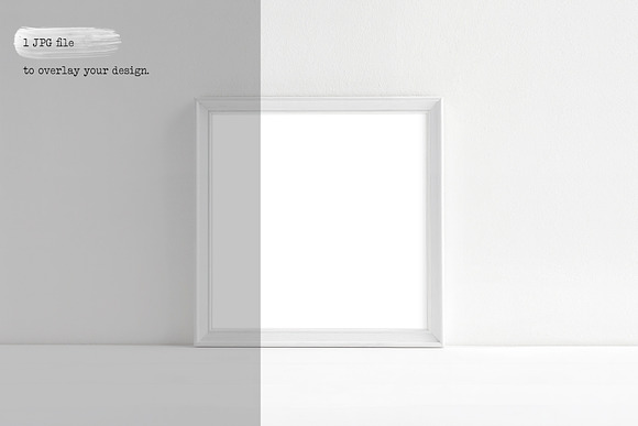 Square white wooden frame mockup in Print Mockups - product preview 4