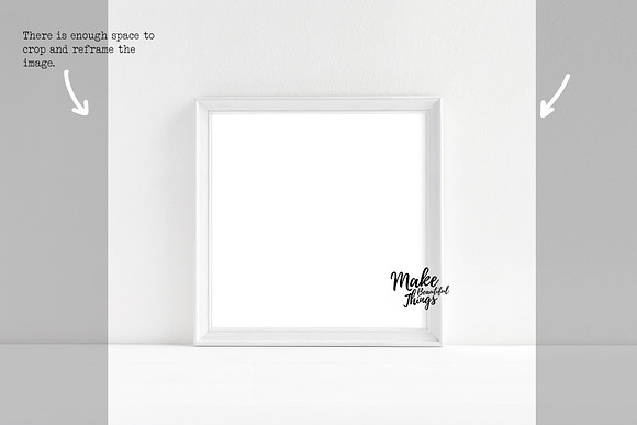 Square white wooden frame mockup in Print Mockups - product preview 5