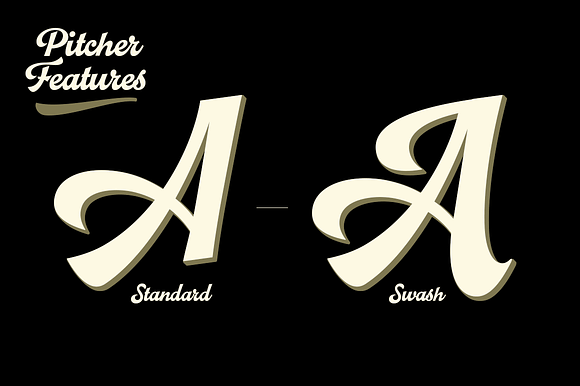 Pitcher - baseball script in Script Fonts - product preview 6