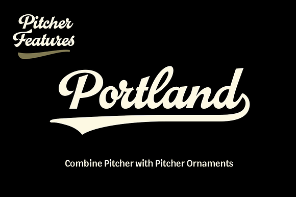 Pitcher - baseball script in Script Fonts - product preview 8