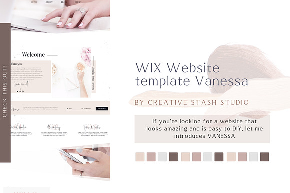WIX Website template Vanessa in Themes - product preview 2