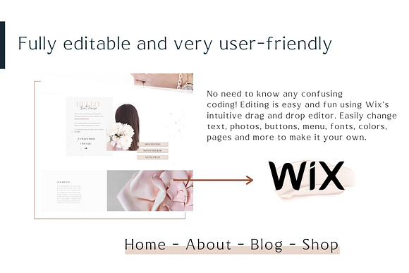 WIX Website template Vanessa in Themes - product preview 3