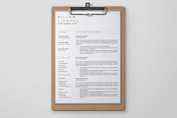3 Page Resume & Cv Template in Letter Templates - product preview 2