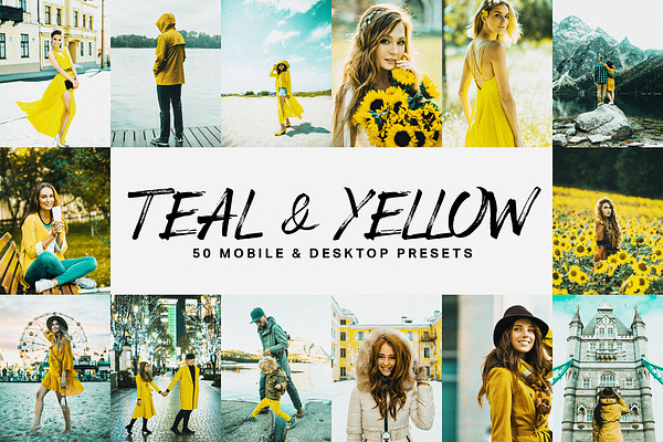 50 Teal & Yellow Lightroom Presets