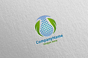 Water Drop and Cleaning Logo Design