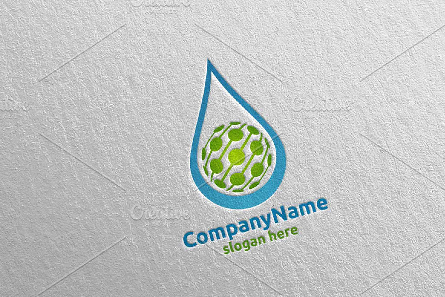 Water Drop and Cleaning Logo Design in Logo Templates - product preview 8