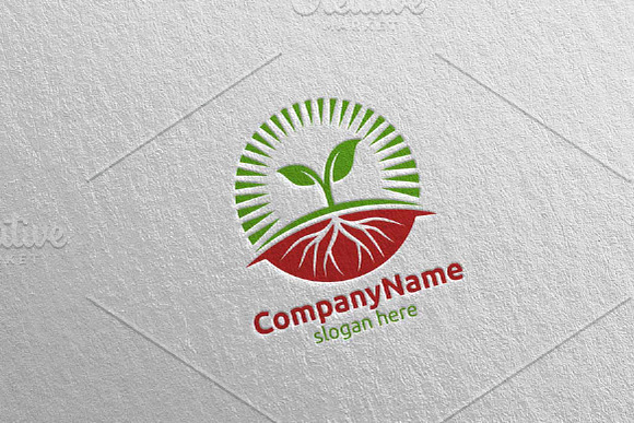 Organic Tree Leaf and Sun Logo in Logo Templates - product preview 1