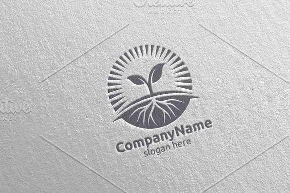 Organic Tree Leaf and Sun Logo in Logo Templates - product preview 4