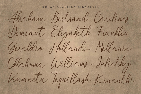 Dulan Anzelica - Signature Font in Script Fonts - product preview 4