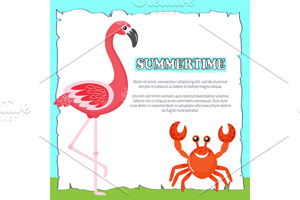 Summertime Poster with Text Pink