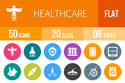 50 Healthcare Flat Round Icons