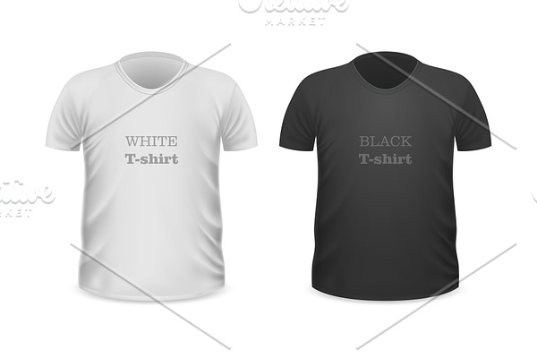 Front View White and Black T-Shirts