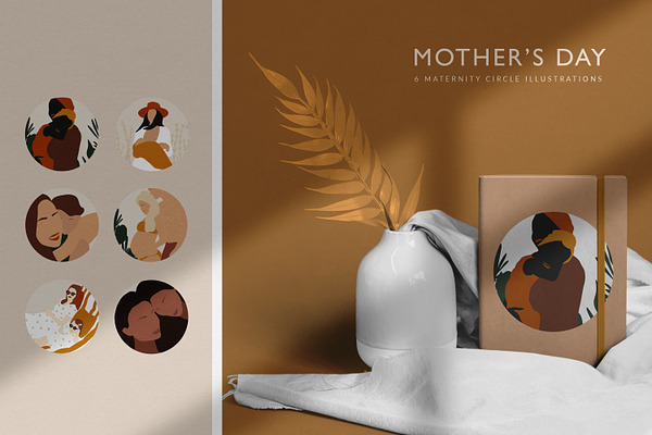 Mother's Day Abstract Illustrations.