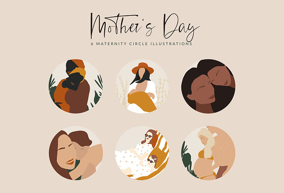 Mother's Day Abstract Illustrations. in Illustrations - product preview 1