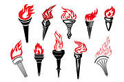 Flaming torch icons