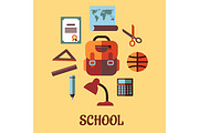 Infographic school education in flat