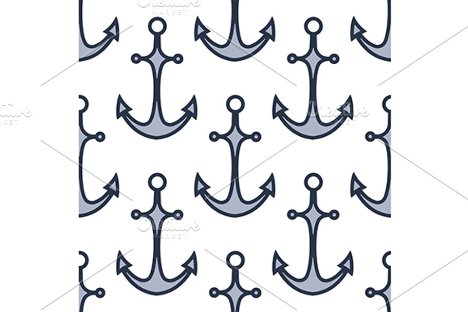 Marine anchors seamless background p in Graphics - product preview 8