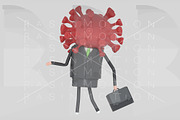 Infected business man by virus.