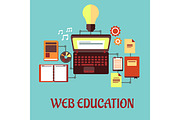 Web education flat concept