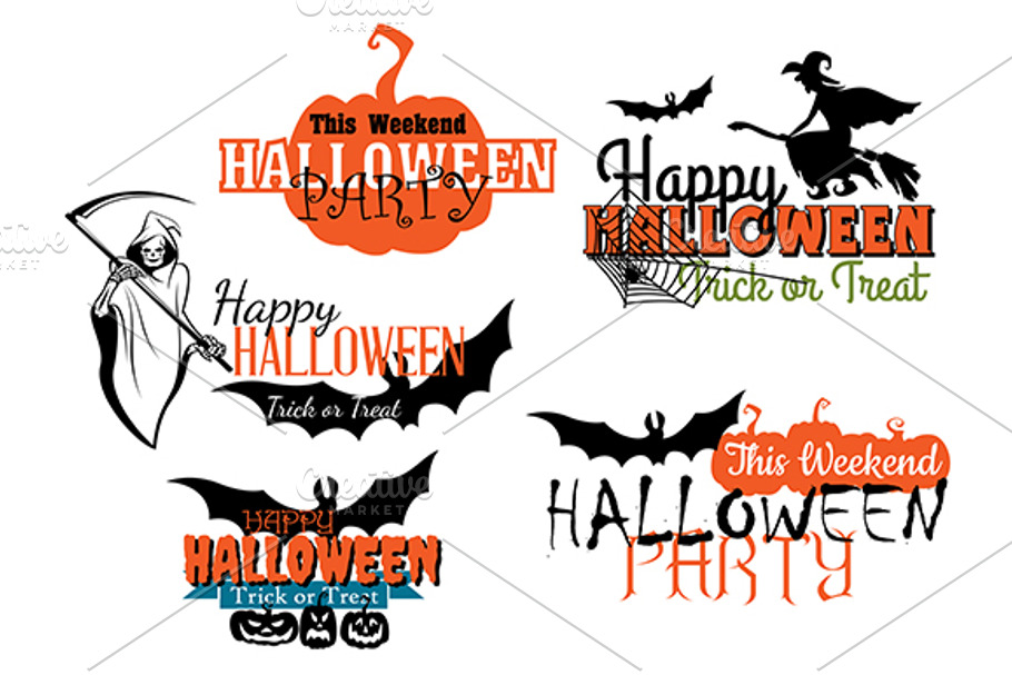 Halloween party designs set in Graphics - product preview 8