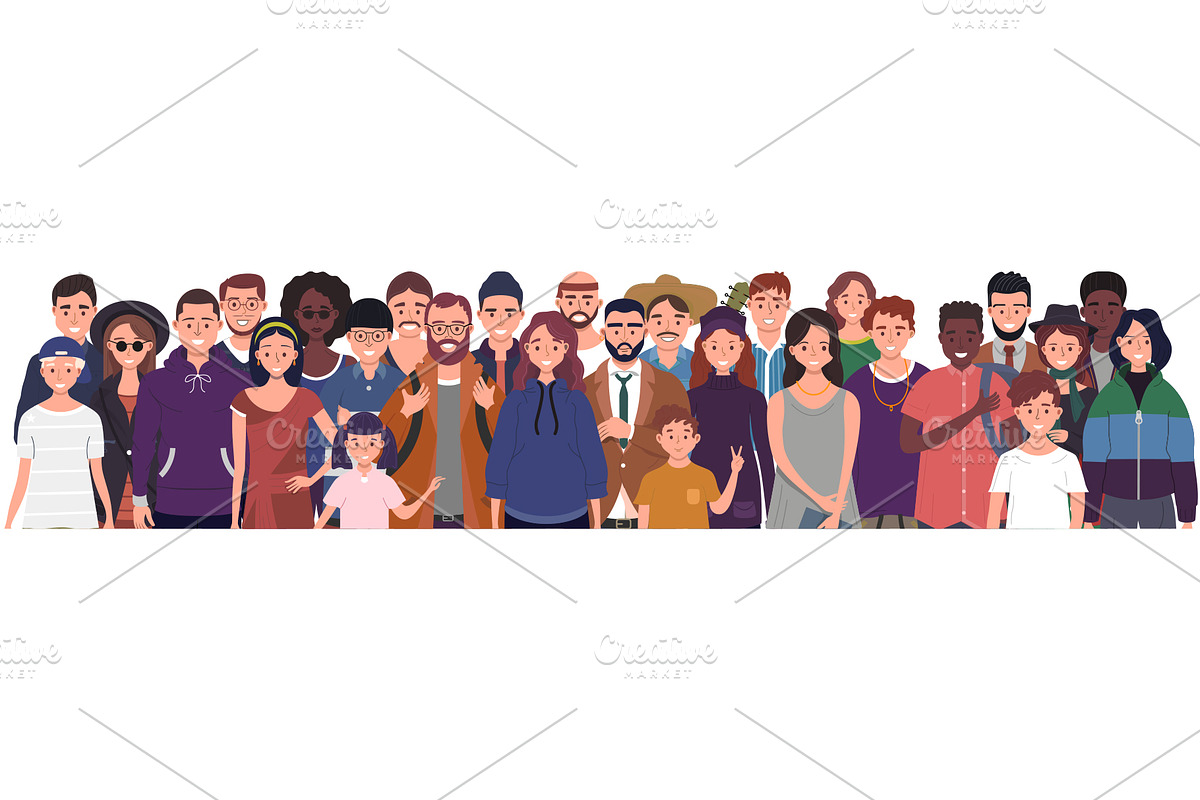 Multinational group of people in Illustrations - product preview 8