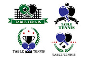 Four Table Tennis emblems or badges