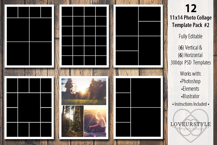 11x14 Photo Collage Template Pack 2