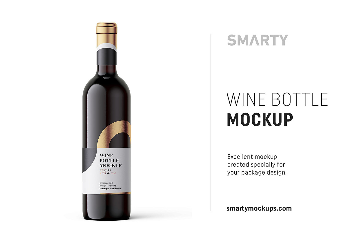 Wine bottle mockup in Product Mockups - product preview 8