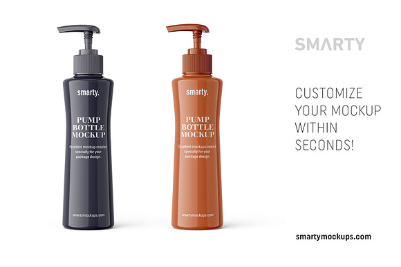 Pump glossy bottle mockup in Product Mockups - product preview 2