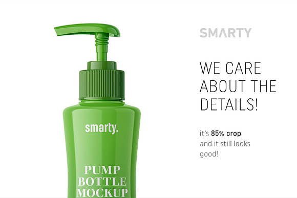 Pump glossy bottle mockup in Product Mockups - product preview 3