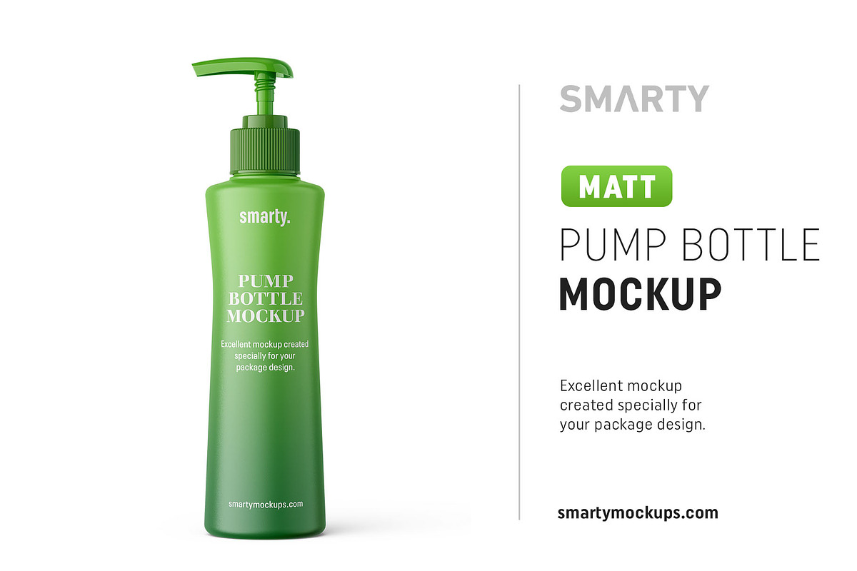 Pump matt bottle mockup in Product Mockups - product preview 8