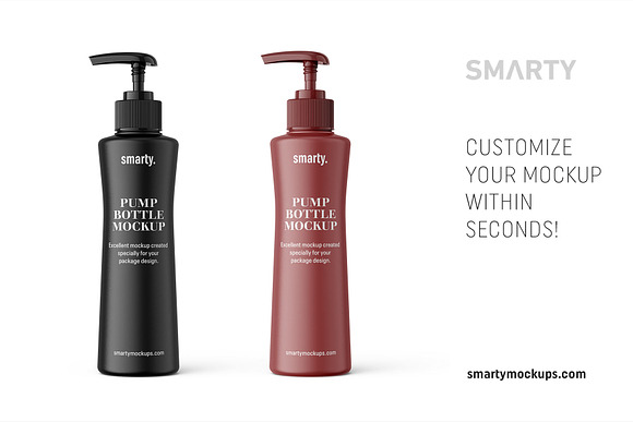 Pump matt bottle mockup in Product Mockups - product preview 3