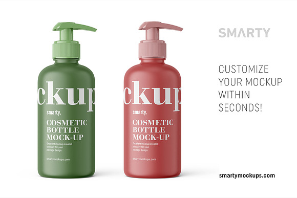 Pump matt bottle mockup in Product Mockups - product preview 2