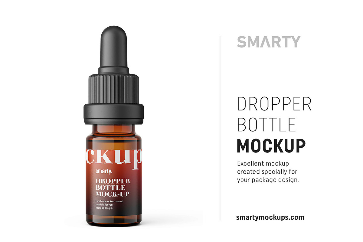 Amber dropper bottle mockup 5ml in Product Mockups - product preview 8