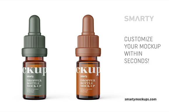 Amber dropper bottle mockup 5ml in Product Mockups - product preview 2