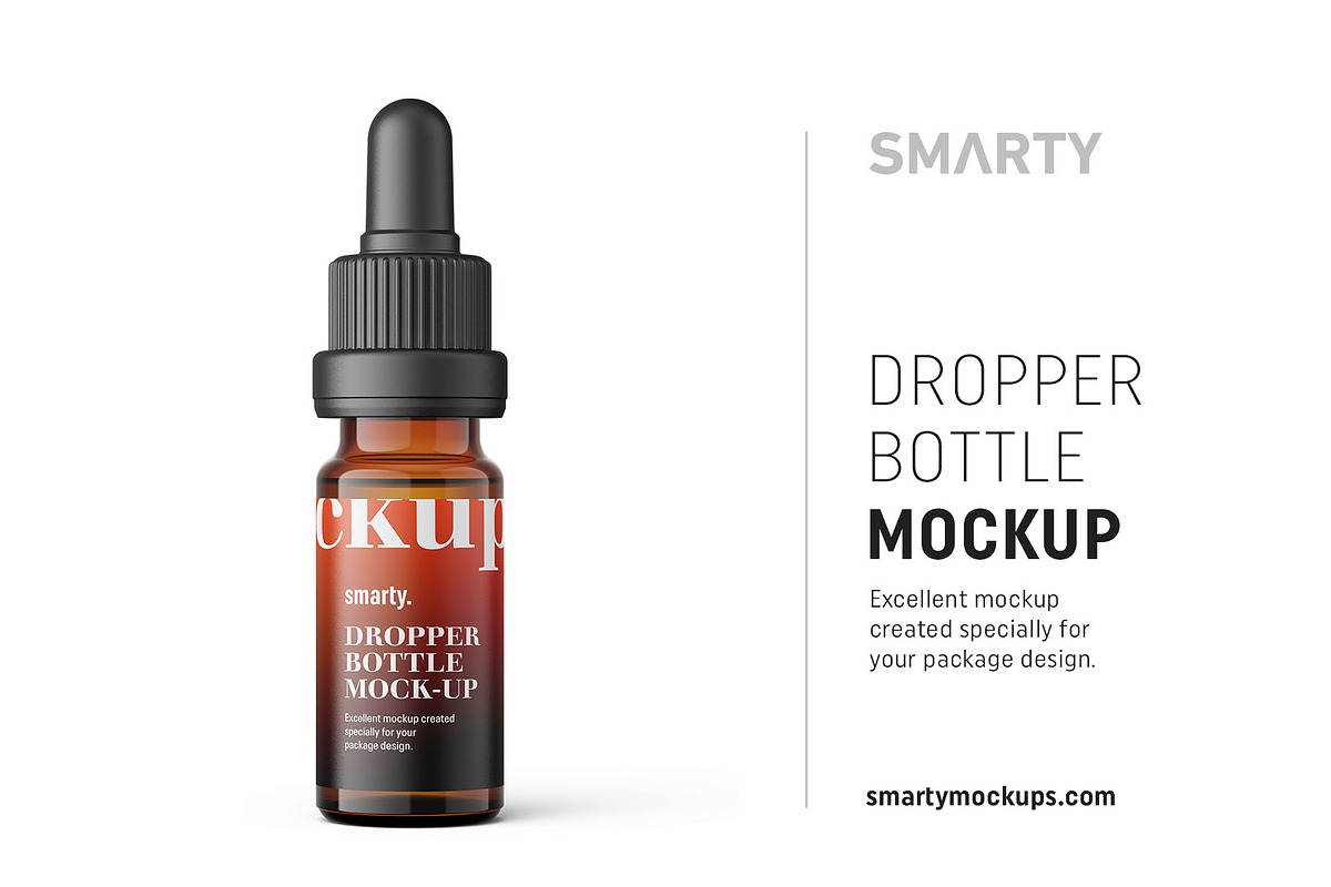 Amber dropper bottle mockup 10ml in Product Mockups - product preview 8