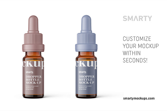 Amber dropper bottle mockup 10ml in Product Mockups - product preview 2