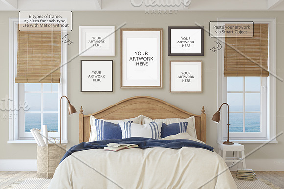 Coastal Home. Bedroom. in Print Mockups - product preview 3