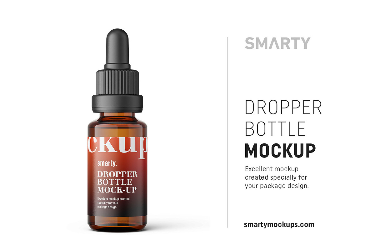 Amber dropper bottle mockup 15ml in Product Mockups - product preview 8