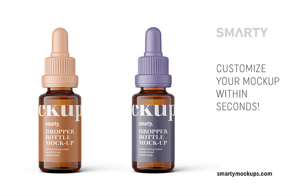 Amber dropper bottle mockup 15ml in Product Mockups - product preview 2