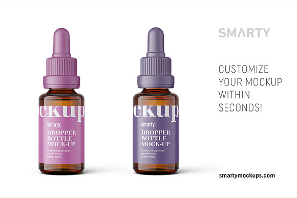 Amber dropper bottle mockup 20ml in Product Mockups - product preview 2