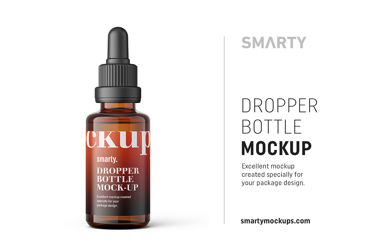 Amber dropper bottle mockup 30ml in Product Mockups - product preview 8