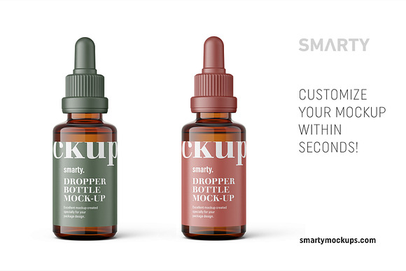 Amber dropper bottle mockup 30ml in Product Mockups - product preview 2