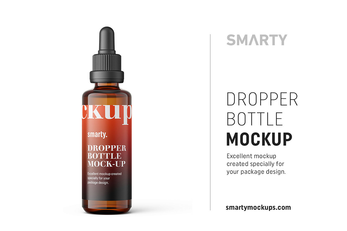 Amber dropper bottle mockup 50ml in Product Mockups - product preview 8