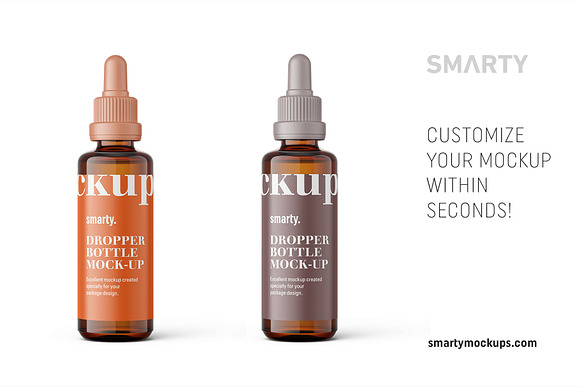 Amber dropper bottle mockup 50ml in Product Mockups - product preview 2