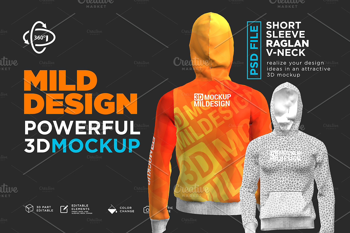3D Mockup: Hoodie Jumper Long Sleeve in Product Mockups - product preview 8