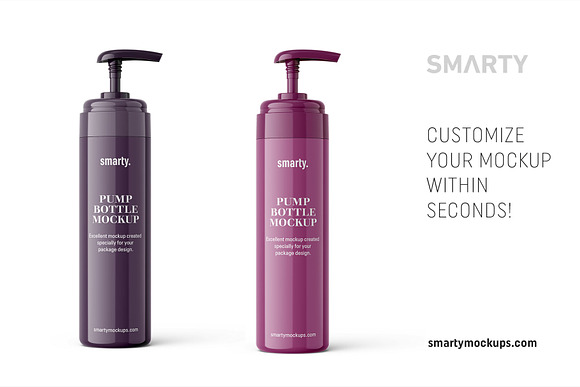 Pump glossy bottle mockup in Product Mockups - product preview 2