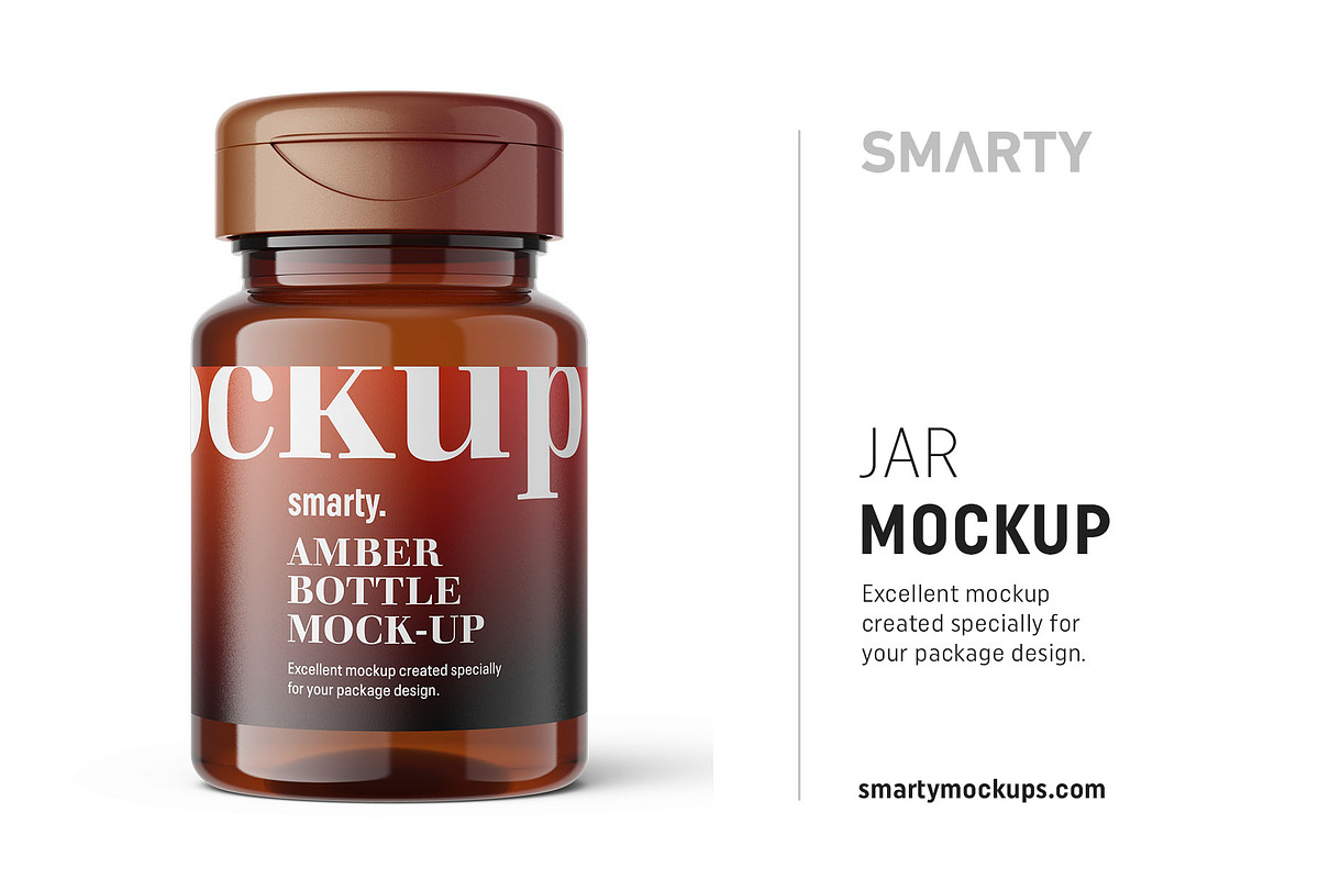 Amber jar mockup in Product Mockups - product preview 8