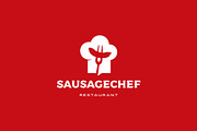 sausage chef hat logo vector icon