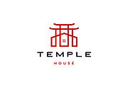 temple house logo vector icon